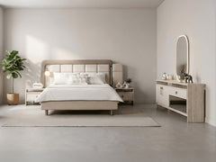 Bern Cream Queen Bed with Headboard - Ornate Home