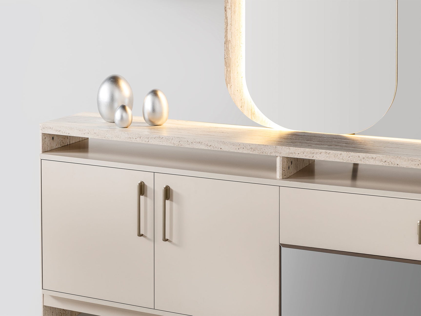 Bern Cream Consol With Mirror