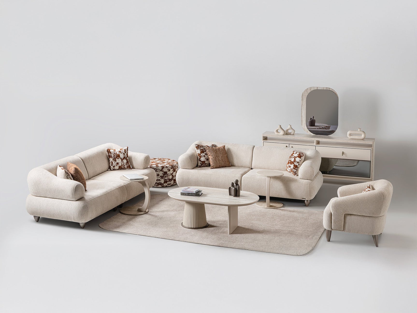 Bern Cream Convertible Sofa
