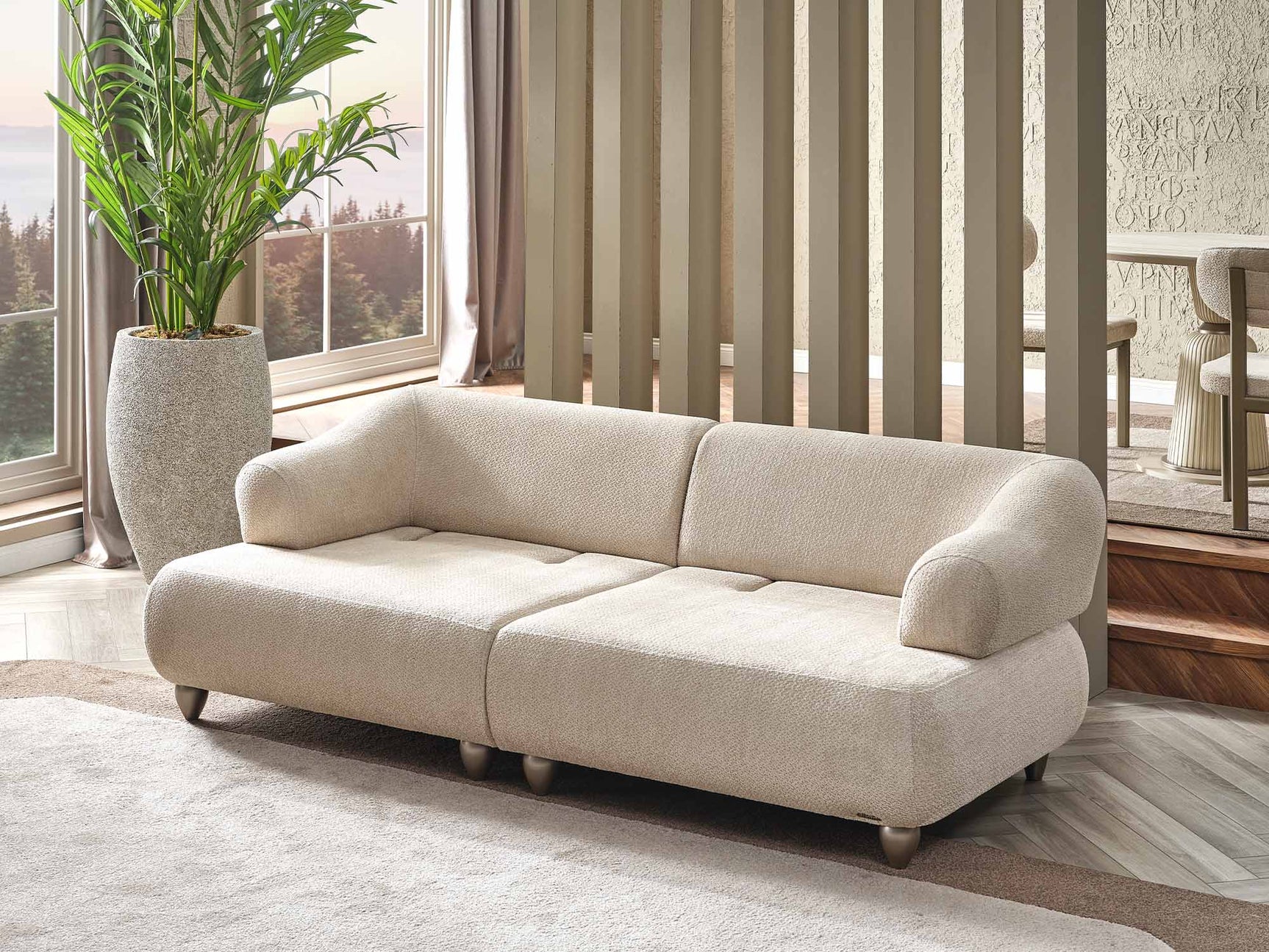 Bern Cream Convertible Sofa