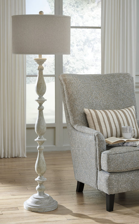 Bernadate Whitewash Floor Lamp - Ornate Home