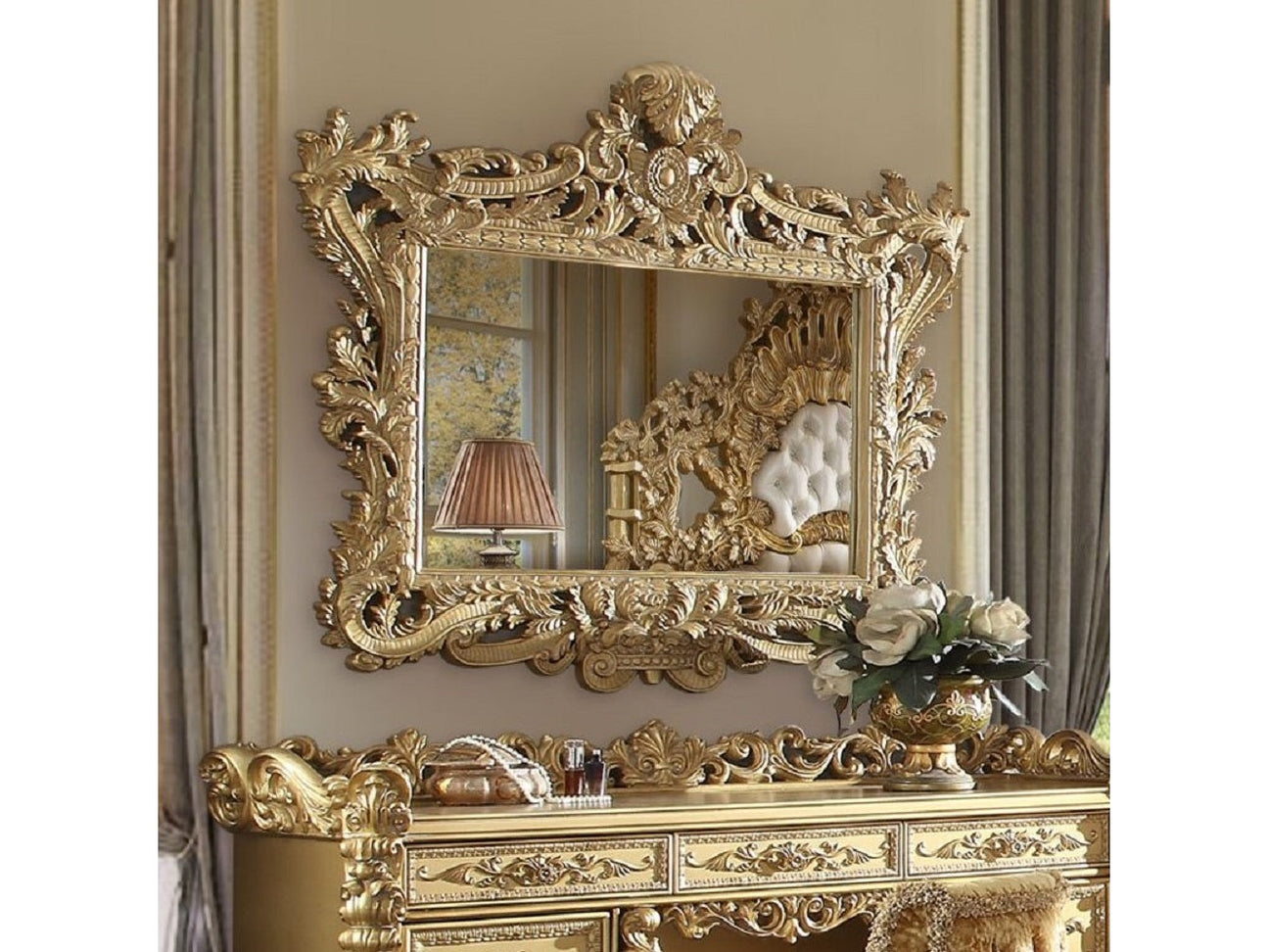 Bernadette Gold Finish Mirror - Ornate Home