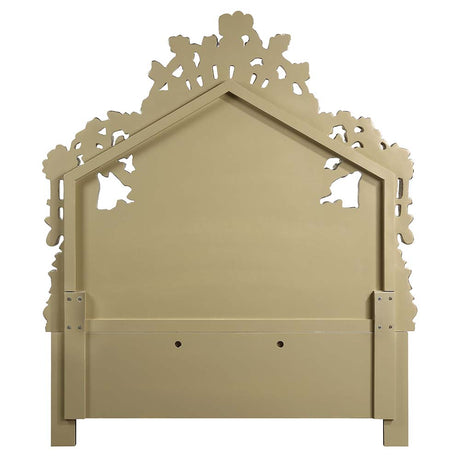 Bernadette White / Gold Finish Eastern King Bed - Ornate Home