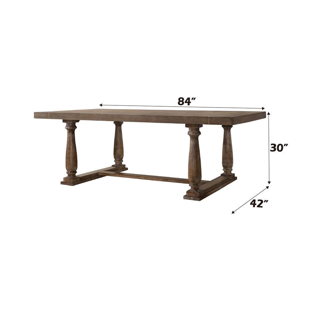 Bernard Weathered Oak Dining Table - Ornate Home
