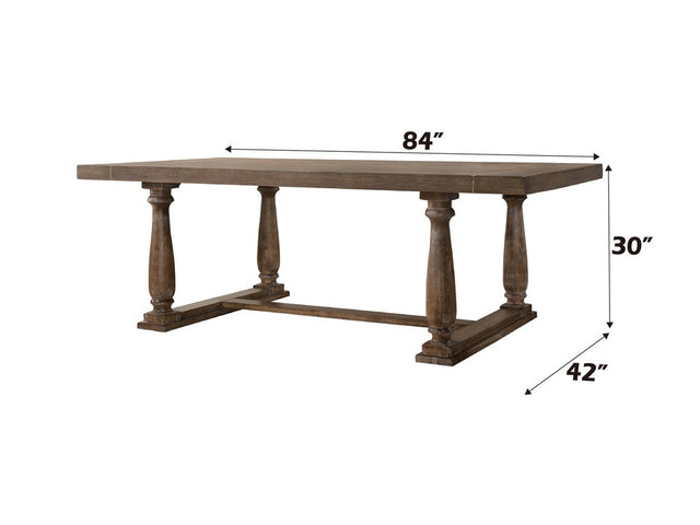 Bernard Weathered Oak Dining Table - Ornate Home