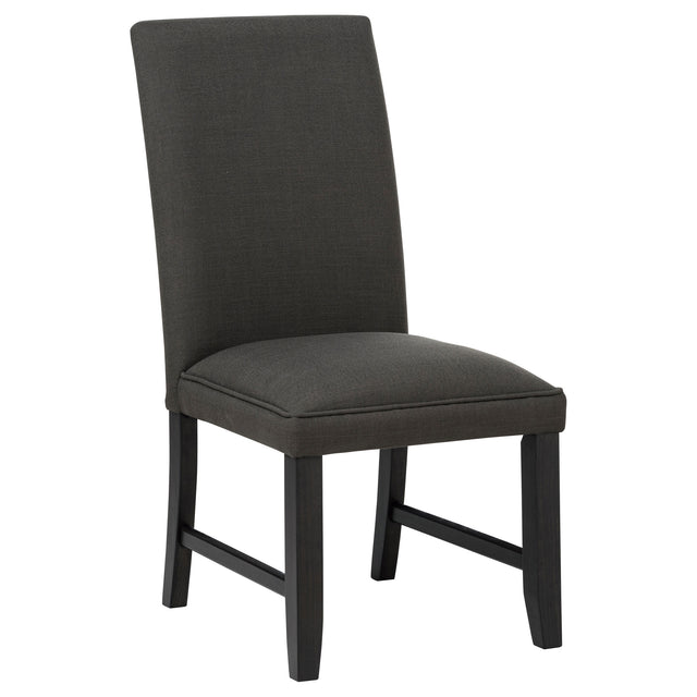 Berning Charcoal Grey Fabric Upholstered Parson Side Chair (Set of 2) - Ornate Home