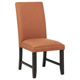 Berning Salmon/Orange Fabric Upholstered Parson Side Chair (Set of 2) - Ornate Home
