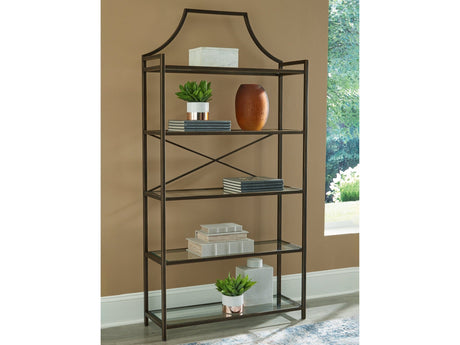 Bernonly Antique Bronze Finish 72" Bookcase (Online Special Price) - Ornate Home