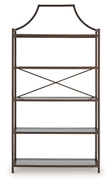 Bernonly Antique Bronze Finish 72" Bookcase (Online Special Price) - Ornate Home