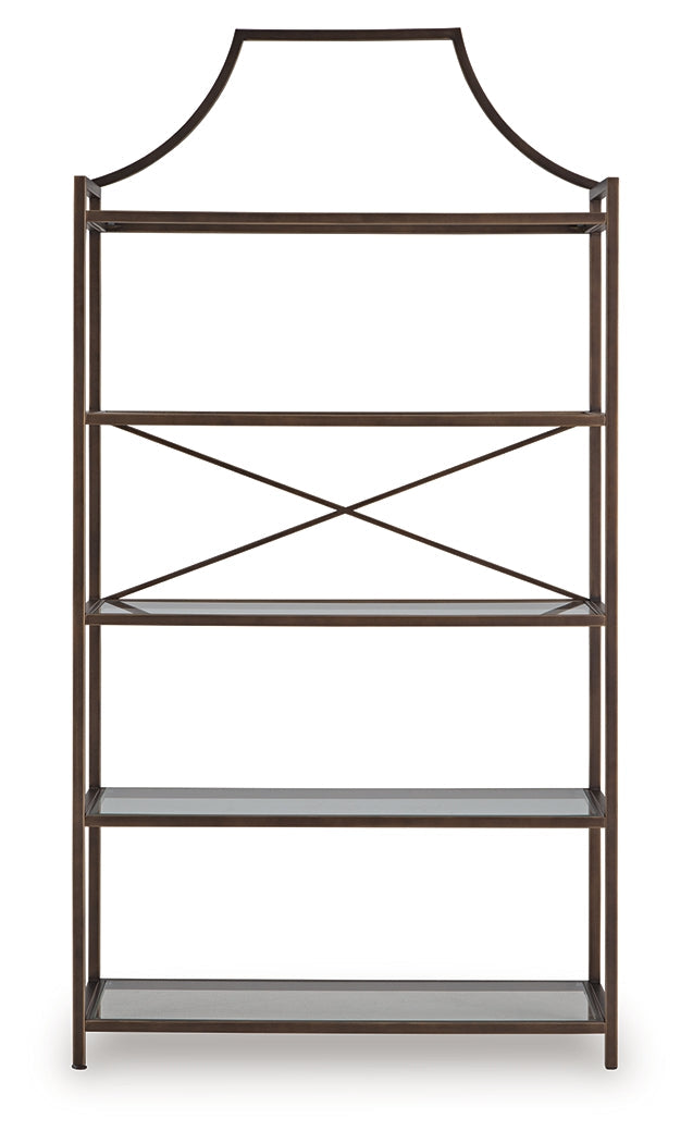 Bernonly Antique Bronze Finish 72" Bookcase (Online Special Price) - Ornate Home
