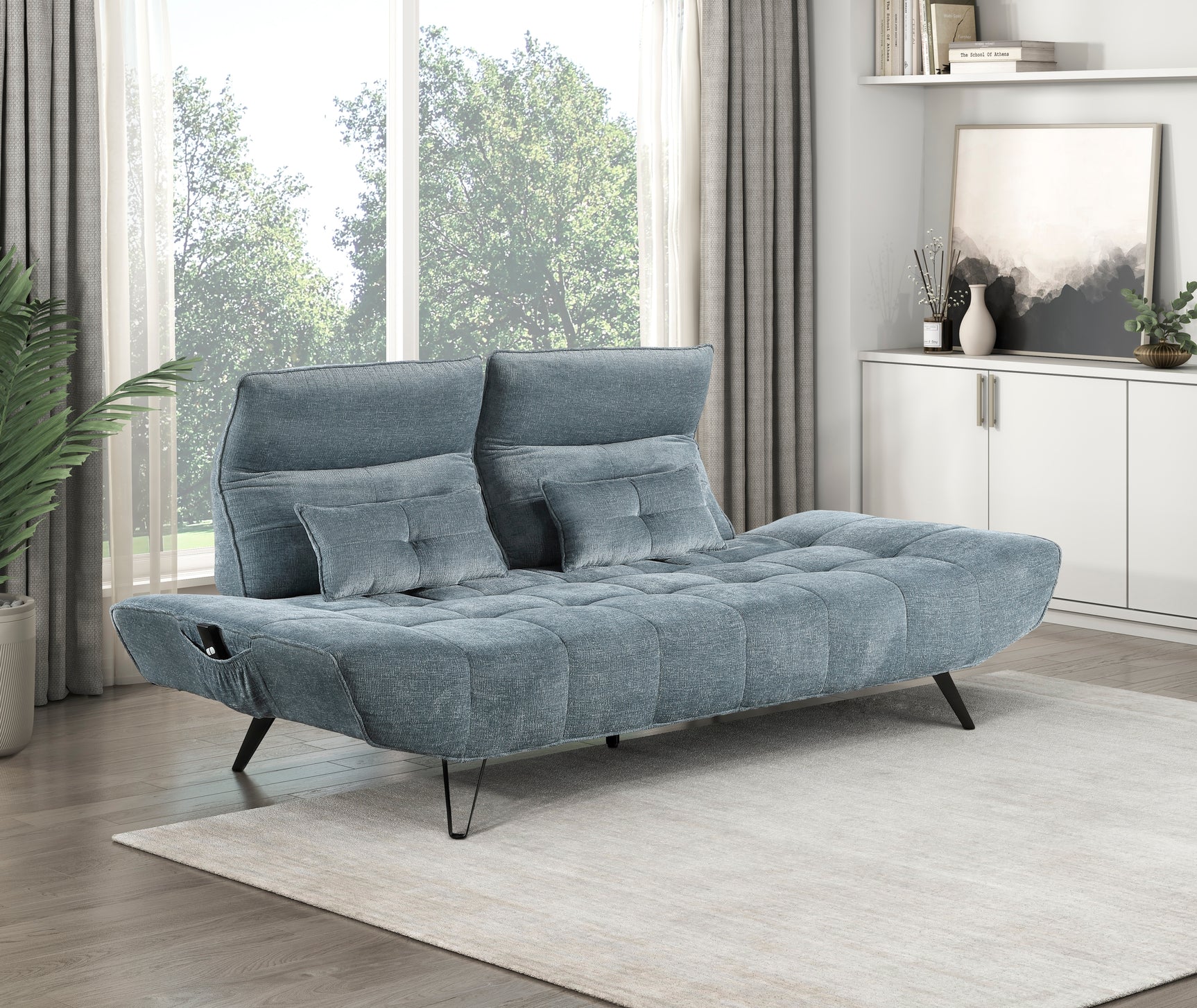 Berta Blue Adjustable Sofa - Ornate Home