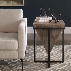 Bertrand Black/Woodtone Wood Accent Table - Ornate Home