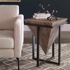 Bertrand Black/Woodtone Wood Accent Table - Ornate Home