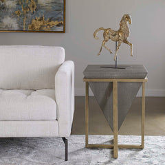 Bertrand Gold/Gray Shagreen Accent Table - Ornate Home