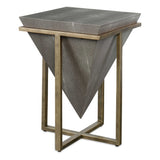 Bertrand Gold/Gray Shagreen Accent Table - Ornate Home
