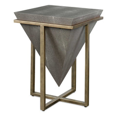 Bertrand Gold/Gray Shagreen Accent Table - Ornate Home