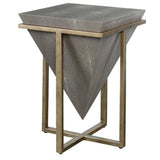 Bertrand Gold/Gray Shagreen Accent Table - Ornate Home