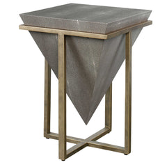 Bertrand Gold/Gray Shagreen Accent Table - Ornate Home