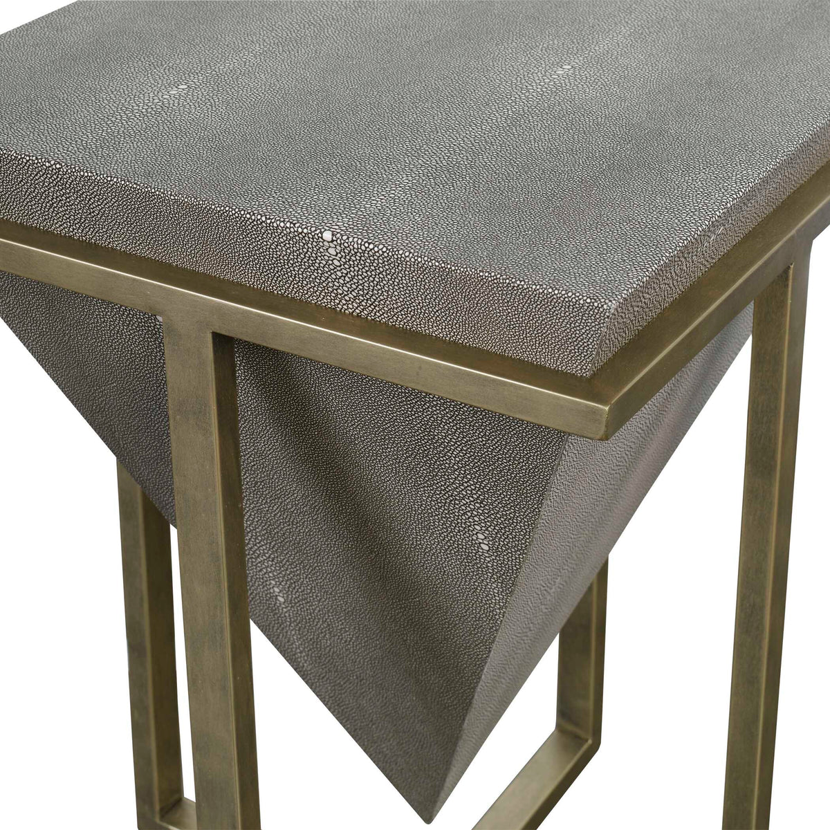 Bertrand Gold/Gray Shagreen Accent Table - Ornate Home