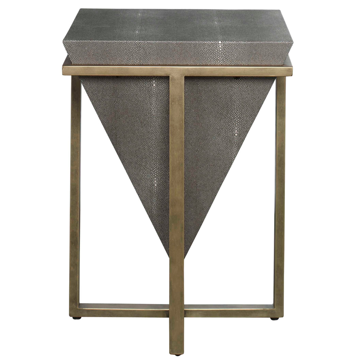 Bertrand Gold/Gray Shagreen Accent Table - Ornate Home