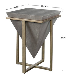 Bertrand Gold/Gray Shagreen Accent Table - Ornate Home