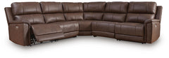 Beryton Espresso 5-Piece Power Reclining Sectional - Ornate Home