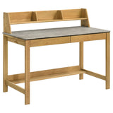 Besler Cement/Natural 47-inch SmartTop Writing Desk with Shelf - Ornate Home