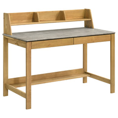 Besler Cement/Natural 47-inch SmartTop Writing Desk with Shelf - Ornate Home