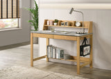 Besler Cement/Natural 47-inch SmartTop Writing Desk with Shelf - Ornate Home