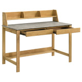 Besler Cement/Natural 47-inch SmartTop Writing Desk with Shelf - Ornate Home