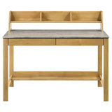 Besler Cement/Natural 47-inch SmartTop Writing Desk with Shelf - Ornate Home