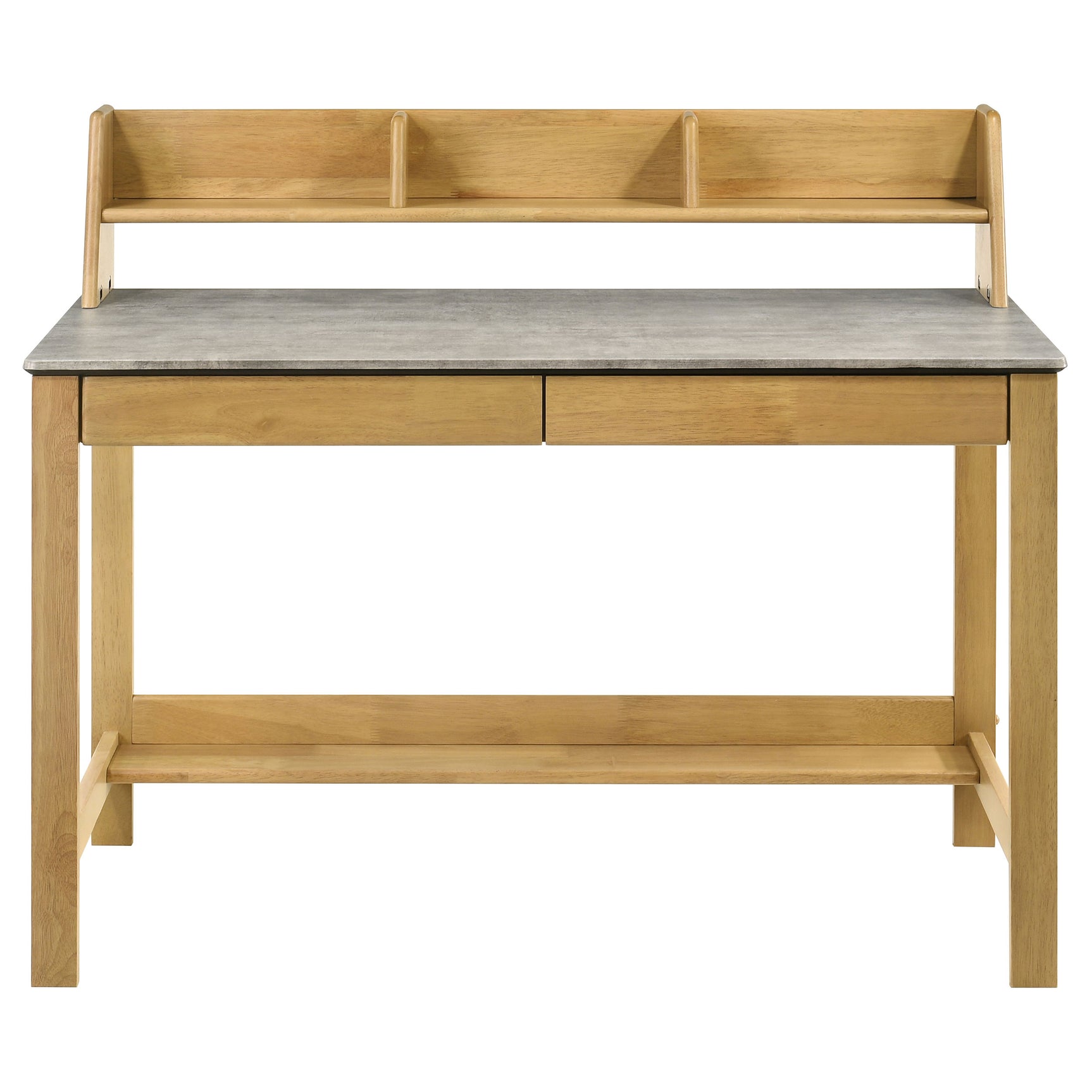 Besler Cement/Natural 47-inch SmartTop Writing Desk with Shelf - Ornate Home