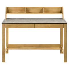 Besler Cement/Natural 47-inch SmartTop Writing Desk with Shelf - Ornate Home