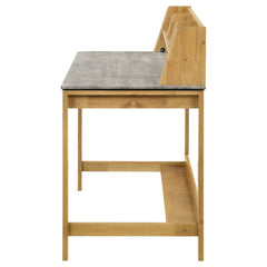 Besler Cement/Natural 47-inch SmartTop Writing Desk with Shelf - Ornate Home