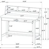 Besler Cement/Natural 47-inch SmartTop Writing Desk with Shelf - Ornate Home