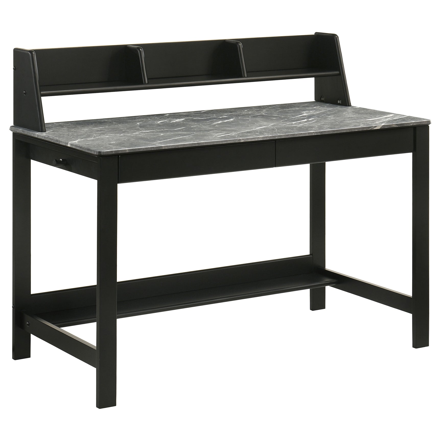 Besler Grey Stone/Black 47-inch SmartTop Writing Desk with Shelf - Ornate Home