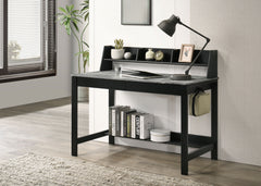 Besler Grey Stone/Black 47-inch SmartTop Writing Desk with Shelf - Ornate Home