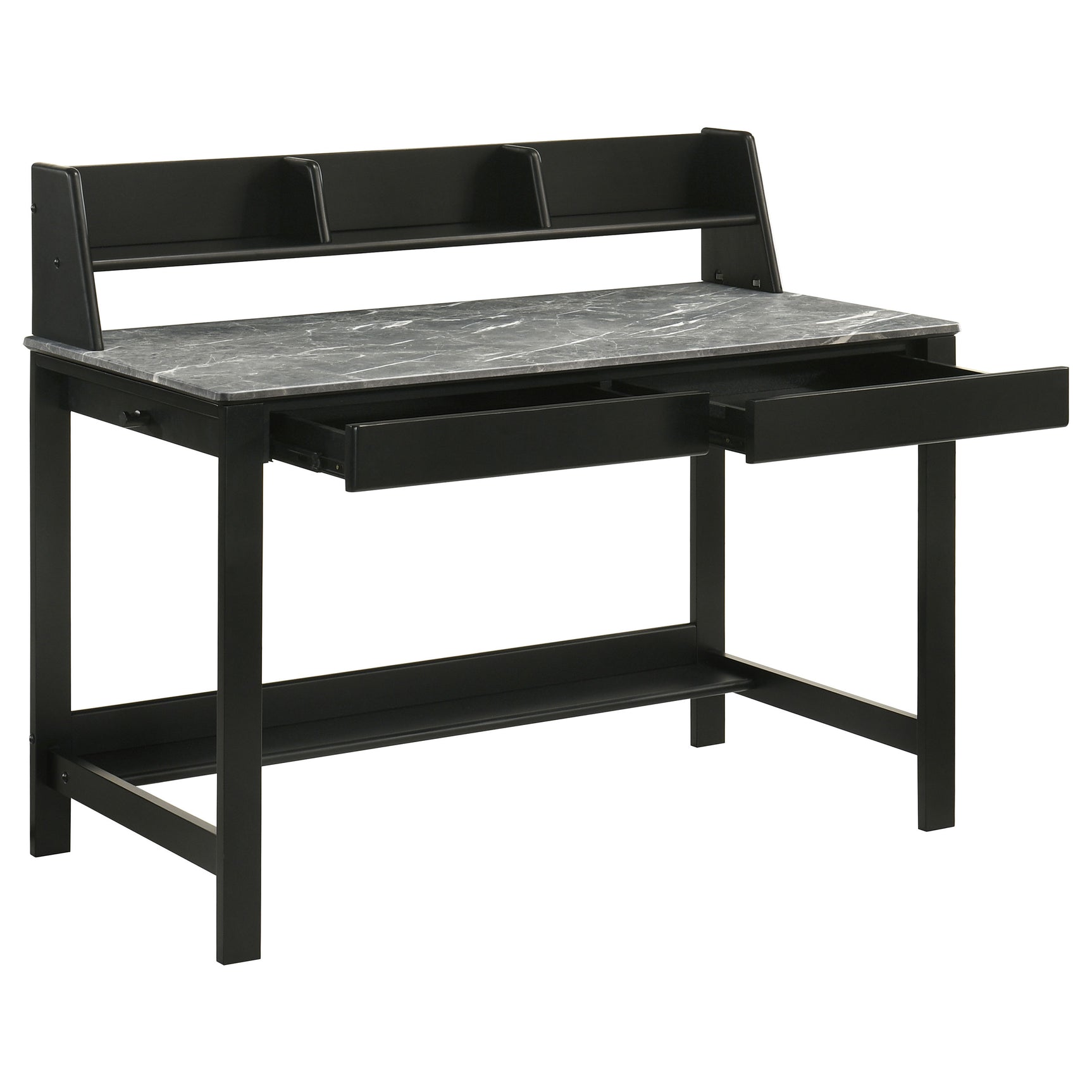 Besler Grey Stone/Black 47-inch SmartTop Writing Desk with Shelf - Ornate Home