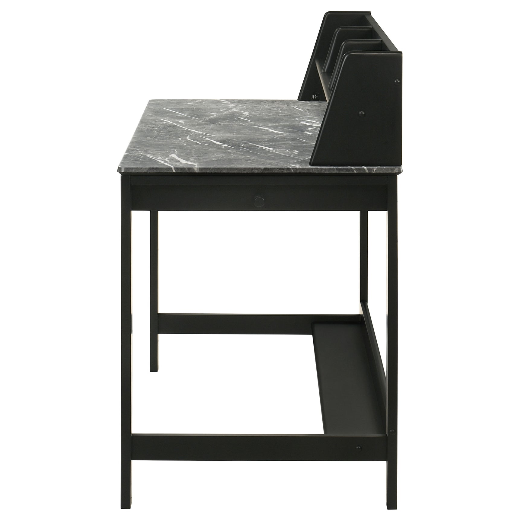 Besler Grey Stone/Black 47-inch SmartTop Writing Desk with Shelf - Ornate Home