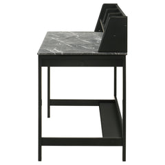 Besler Grey Stone/Black 47-inch SmartTop Writing Desk with Shelf - Ornate Home