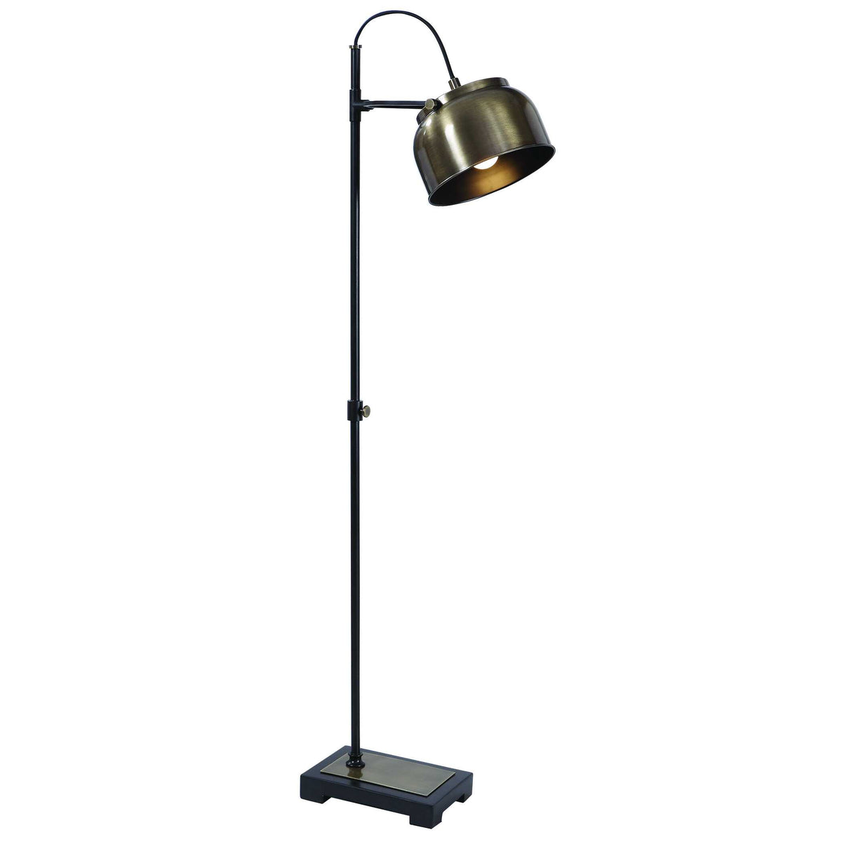 Bessemer Black/Brass Industrial Floor Lamp - Ornate Home
