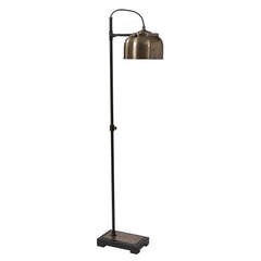 Bessemer Black/Brass Industrial Floor Lamp - Ornate Home