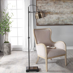Bessemer Black/Brass Industrial Floor Lamp - Ornate Home