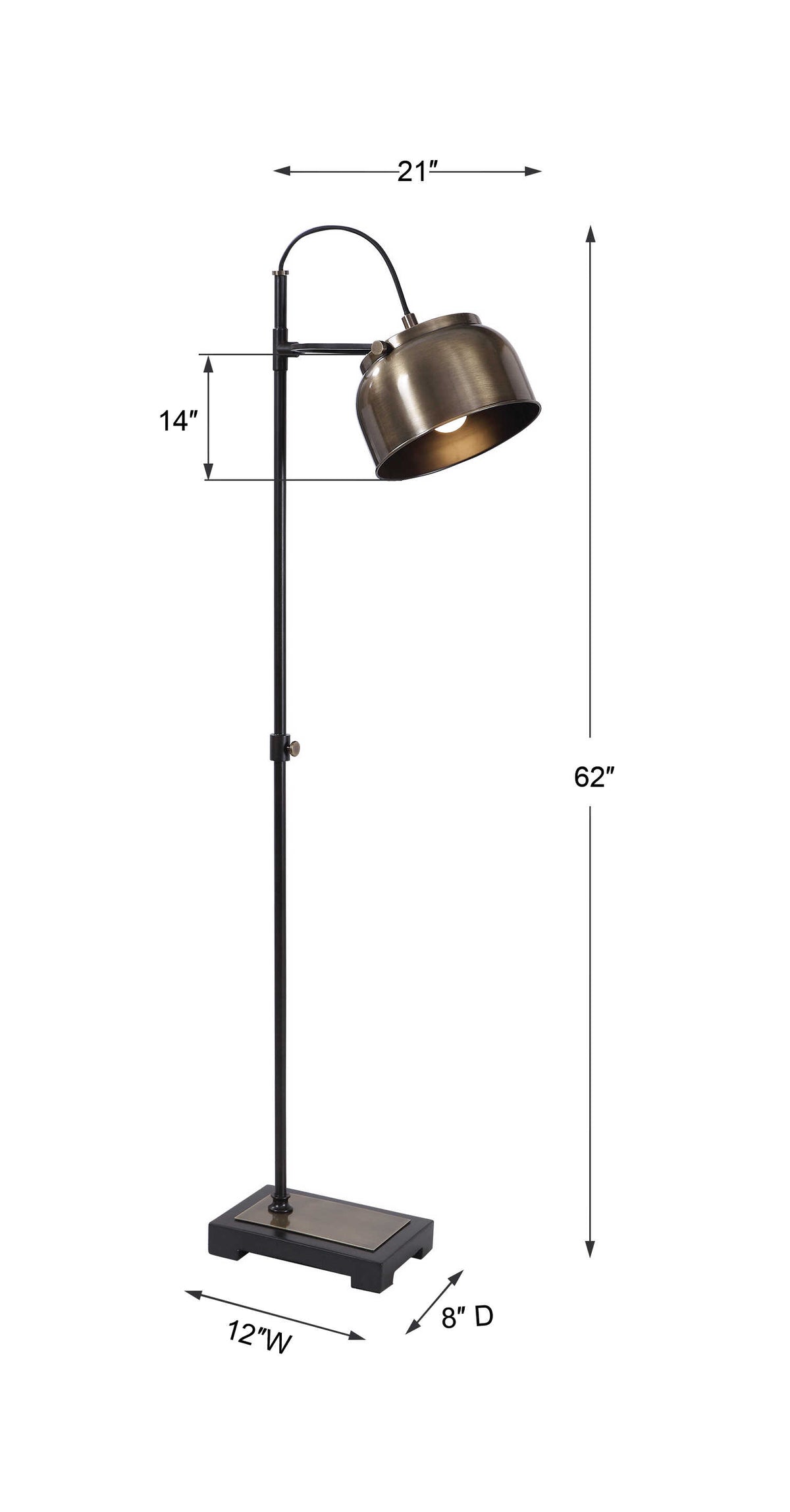 Bessemer Black/Brass Industrial Floor Lamp - Ornate Home