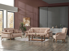 Beta Beige 3-pieces (Sofa & Loveseat & Chair) Living Room Set - Ornate Home