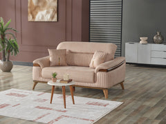 Beta Beige 3-pieces (Sofa & Loveseat & Chair) Living Room Set - Ornate Home