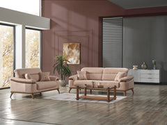 Beta Beige 3-pieces (Sofa & Loveseat & Chair) Living Room Set - Ornate Home