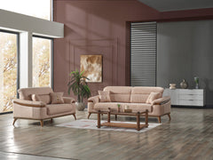Beta Beige Convertible Loveseat - Ornate Home