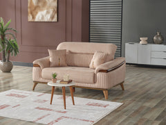 Beta Beige Convertible Loveseat - Ornate Home