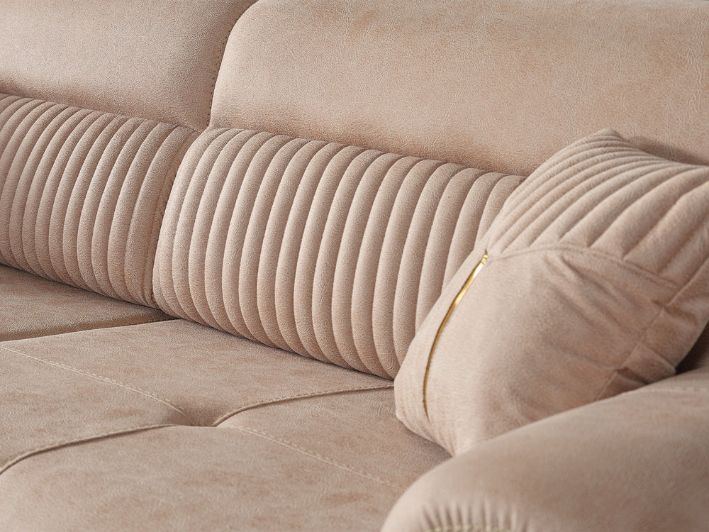 Beta Beige Convertible Loveseat - Ornate Home